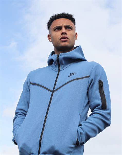 nike tech fleece blue hoodie